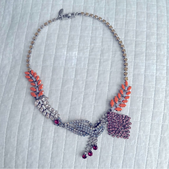 Ann Taylor Statement Rhinestone Jewel Necklace - Picture 1 of 5